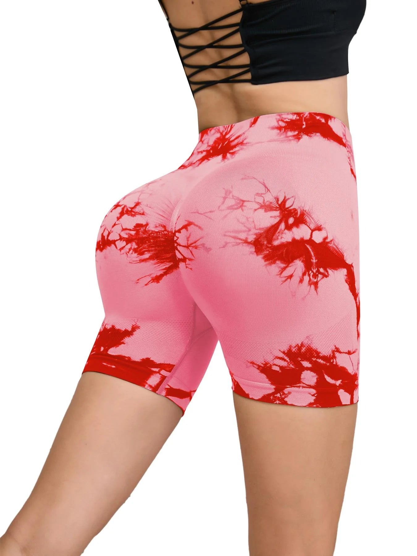 Tie-Dye High Waist Seamless Fitness Shorts for Women