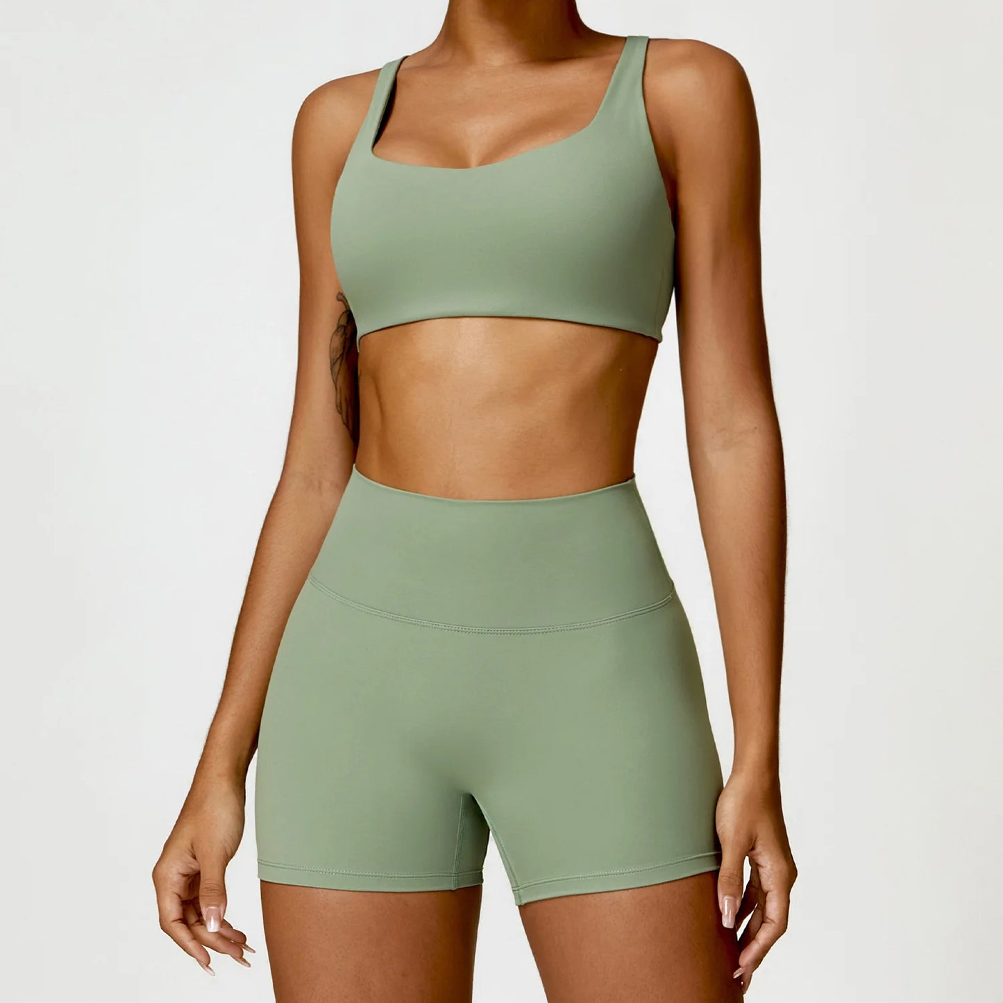 2PCS Women's Yoga Set Sports Bra & Leggings for Gym & Workout