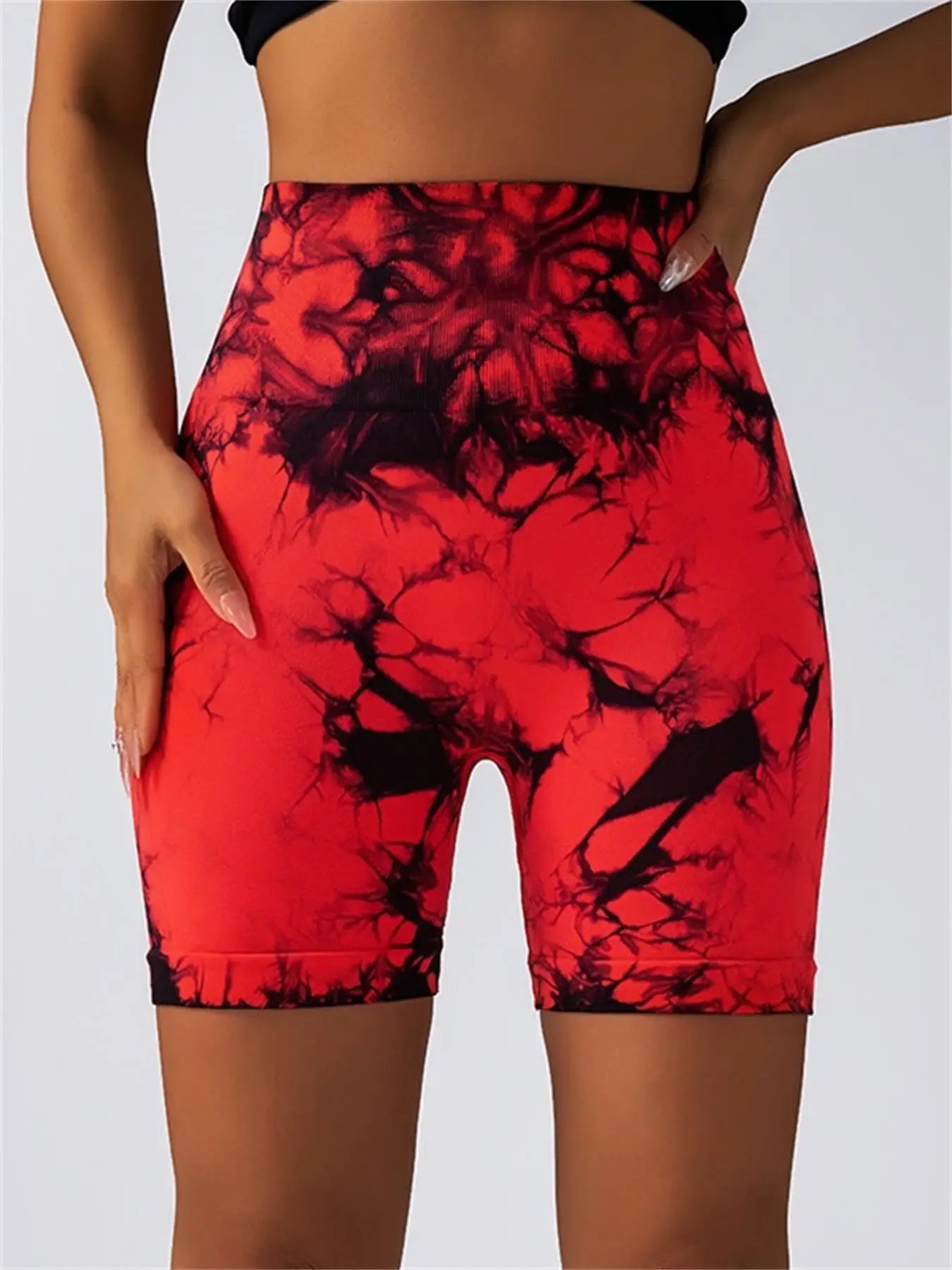 Tie-Dye High Waist Seamless Fitness Shorts for Women