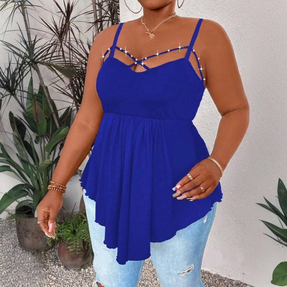 Plus Size Summer Vest Top for Women 2025 Fashion