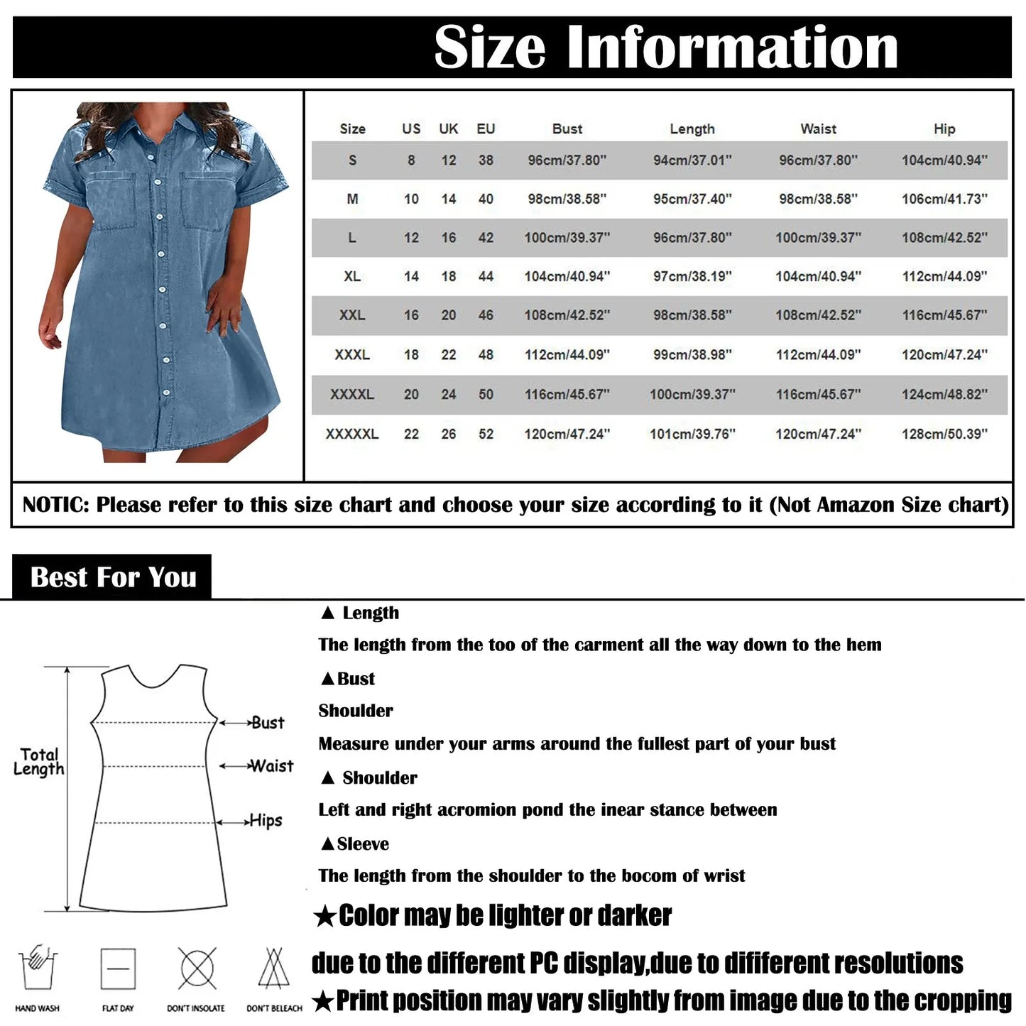 Women’s Summer Denim Shirt Dress Casual & Office Wear