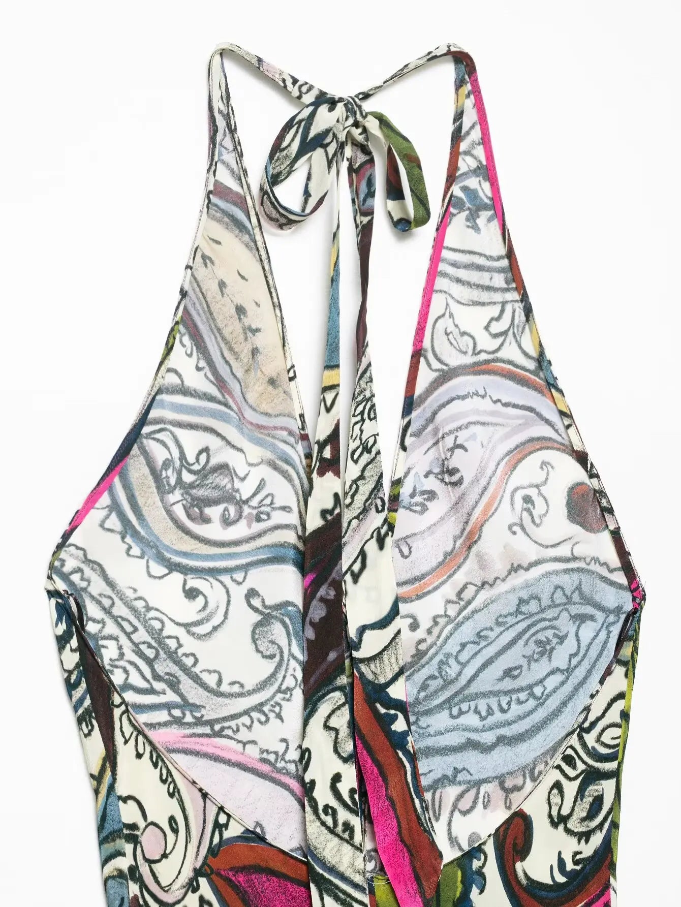 2025 Summer Printed Halter Neck Backless Holiday Dress