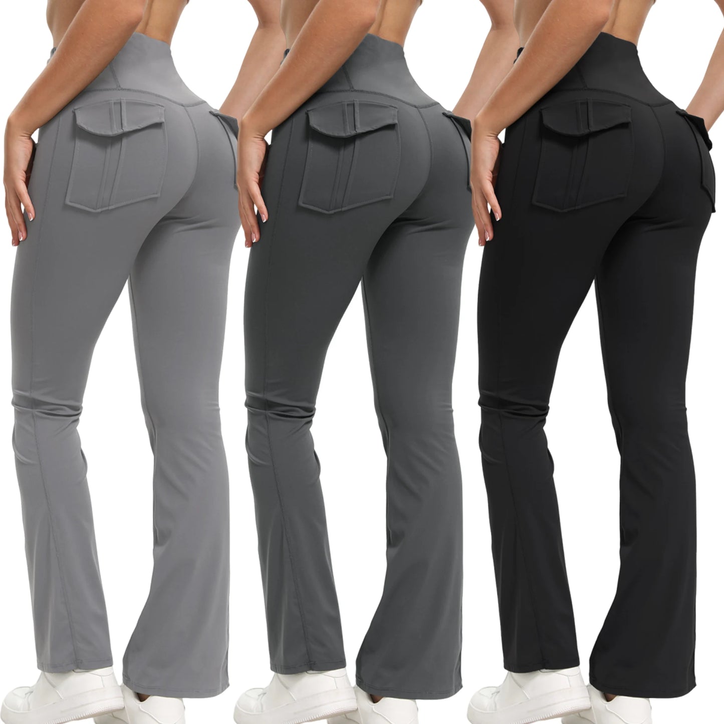 Women’s High Waist Wide Leg Yoga Leggings with Pockets