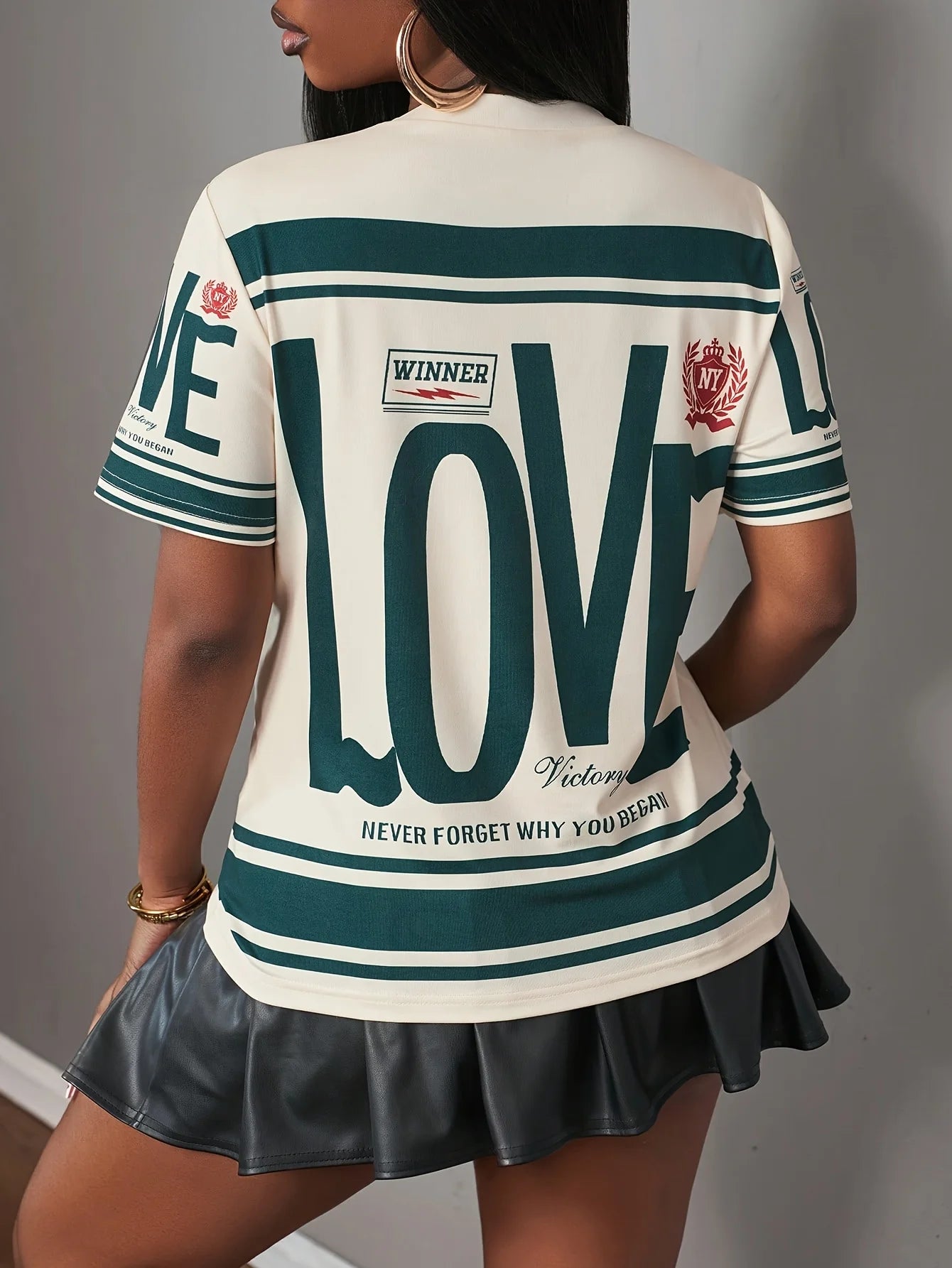 Summer Quick Dry Loose Fit Women’s LOVE Print O Neck T-Shirt