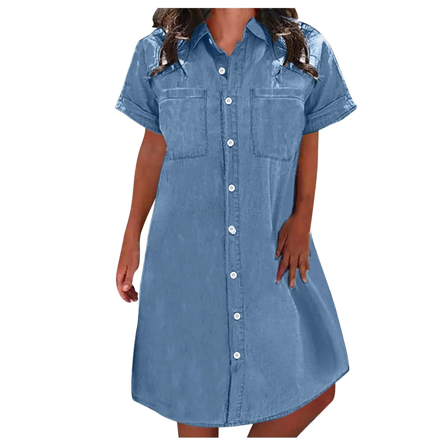 Women’s Summer Denim Shirt Dress Casual & Office Wear