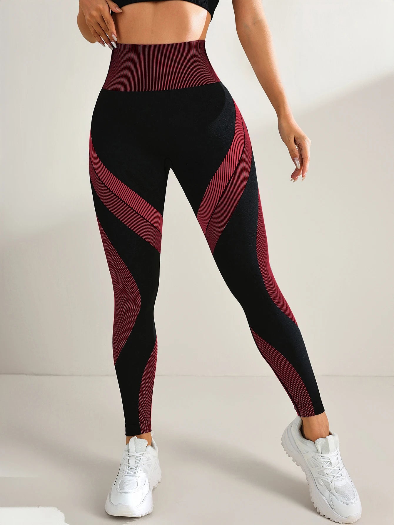 Women's High Waist Seamless Colorblock Yoga Leggings Stretchy, Breathable, Butt Lifting