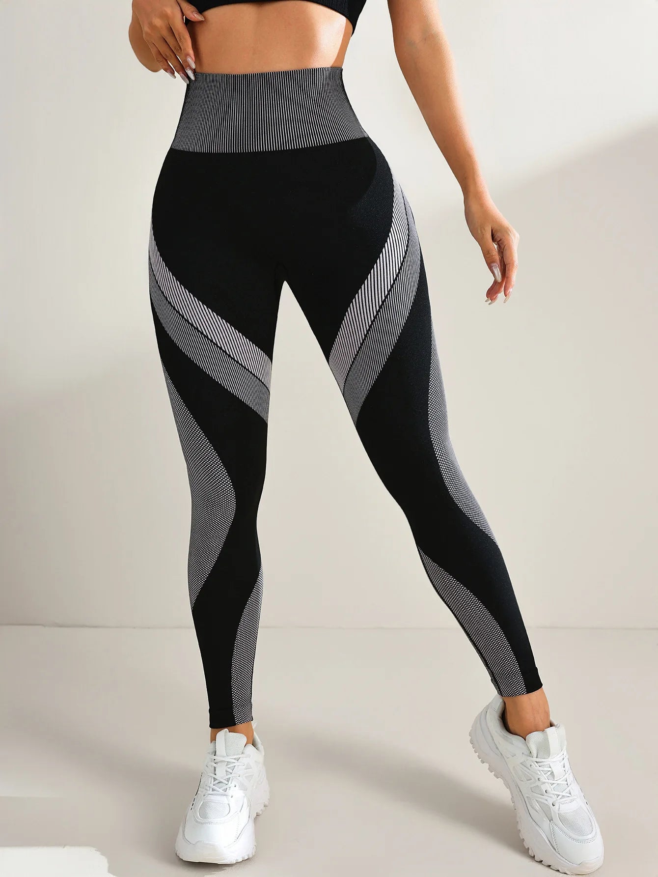 Women's High Waist Seamless Colorblock Yoga Leggings Stretchy, Breathable, Butt Lifting