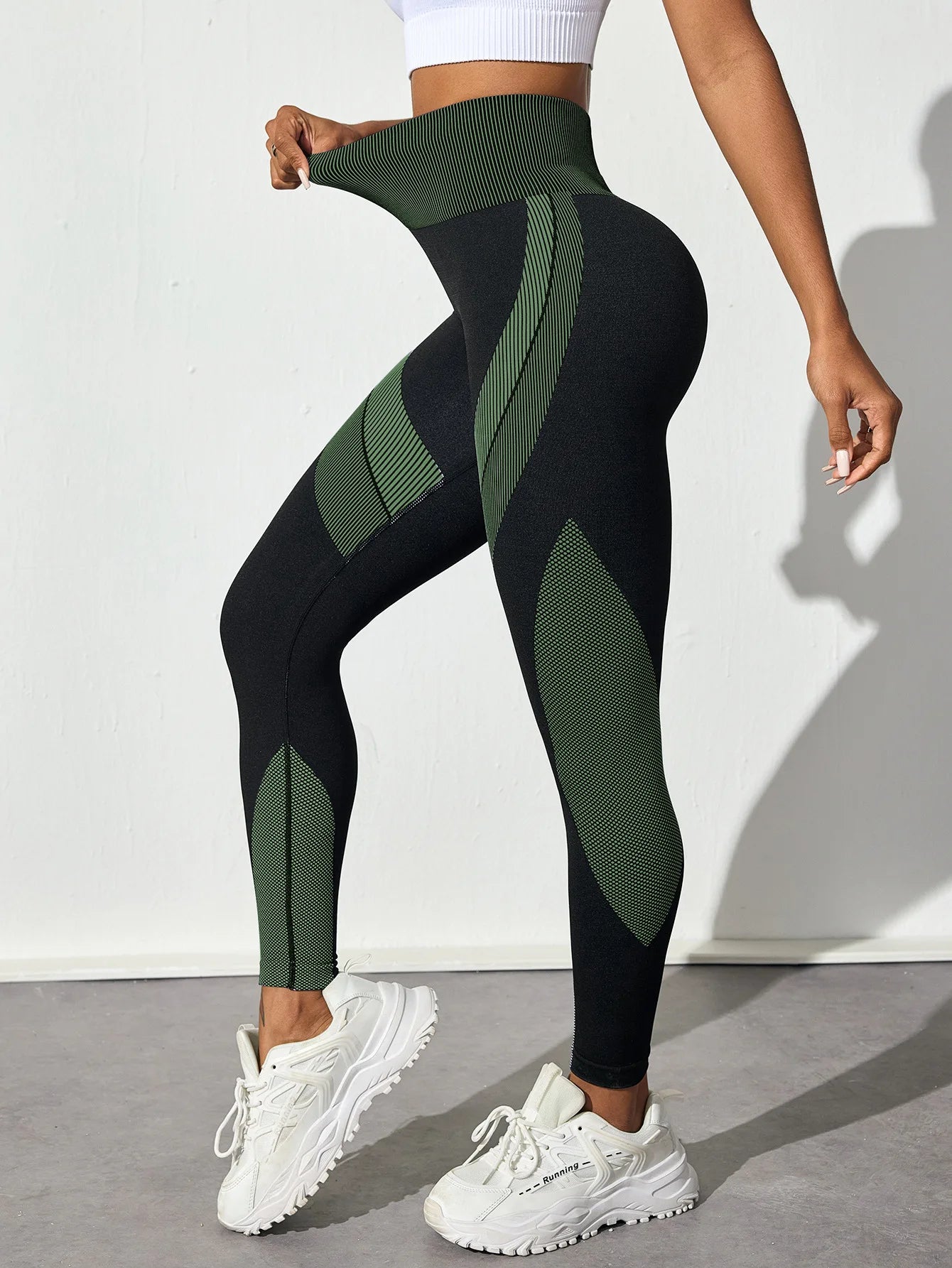 Women's High Waist Seamless Colorblock Yoga Leggings Stretchy, Breathable, Butt Lifting