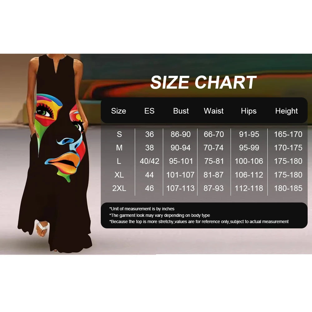 Women’s Plus Size Sleeveless V Neck Feather Print Summer Dress
