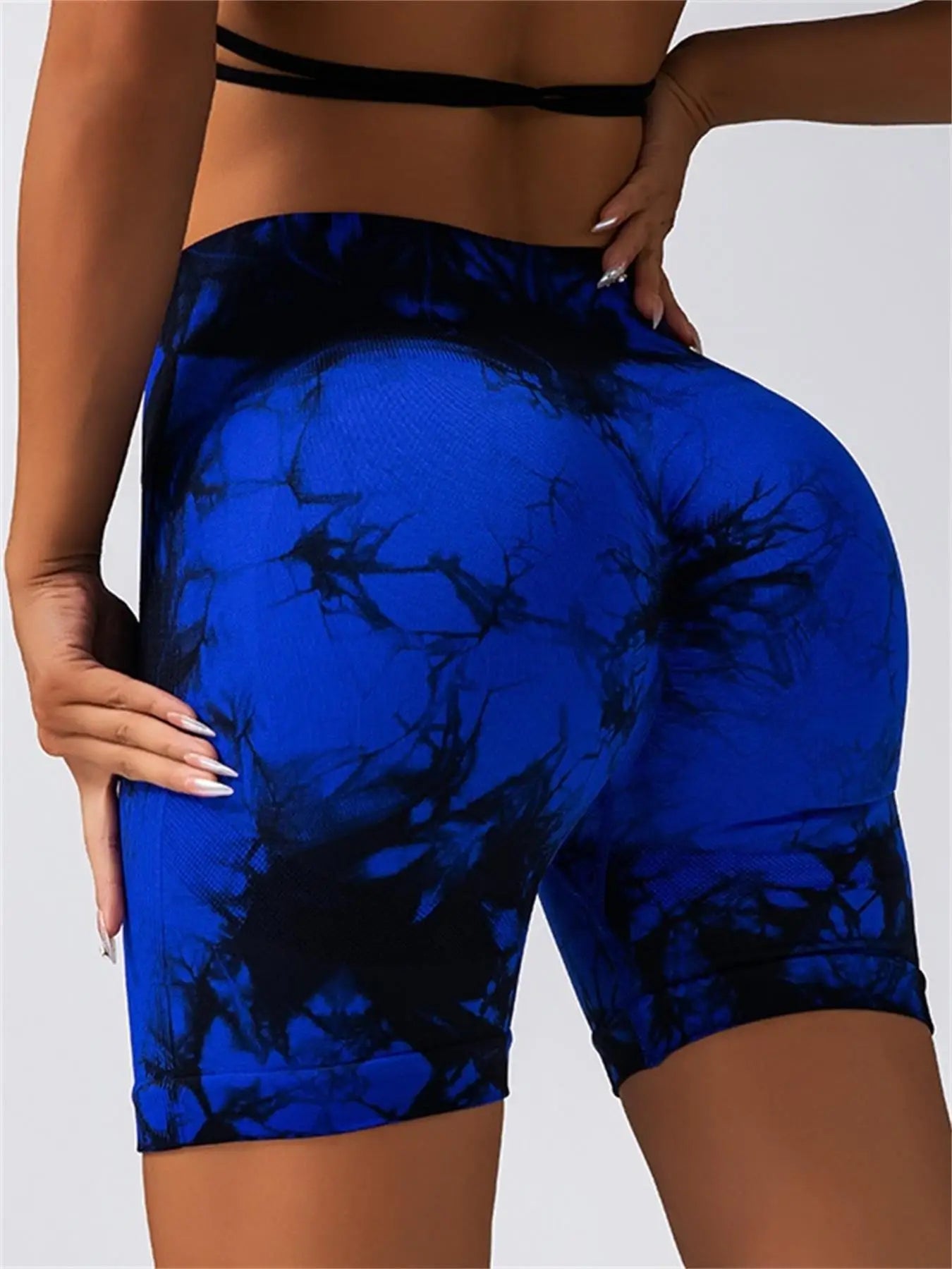 Tie-Dye High Waist Seamless Fitness Shorts for Women