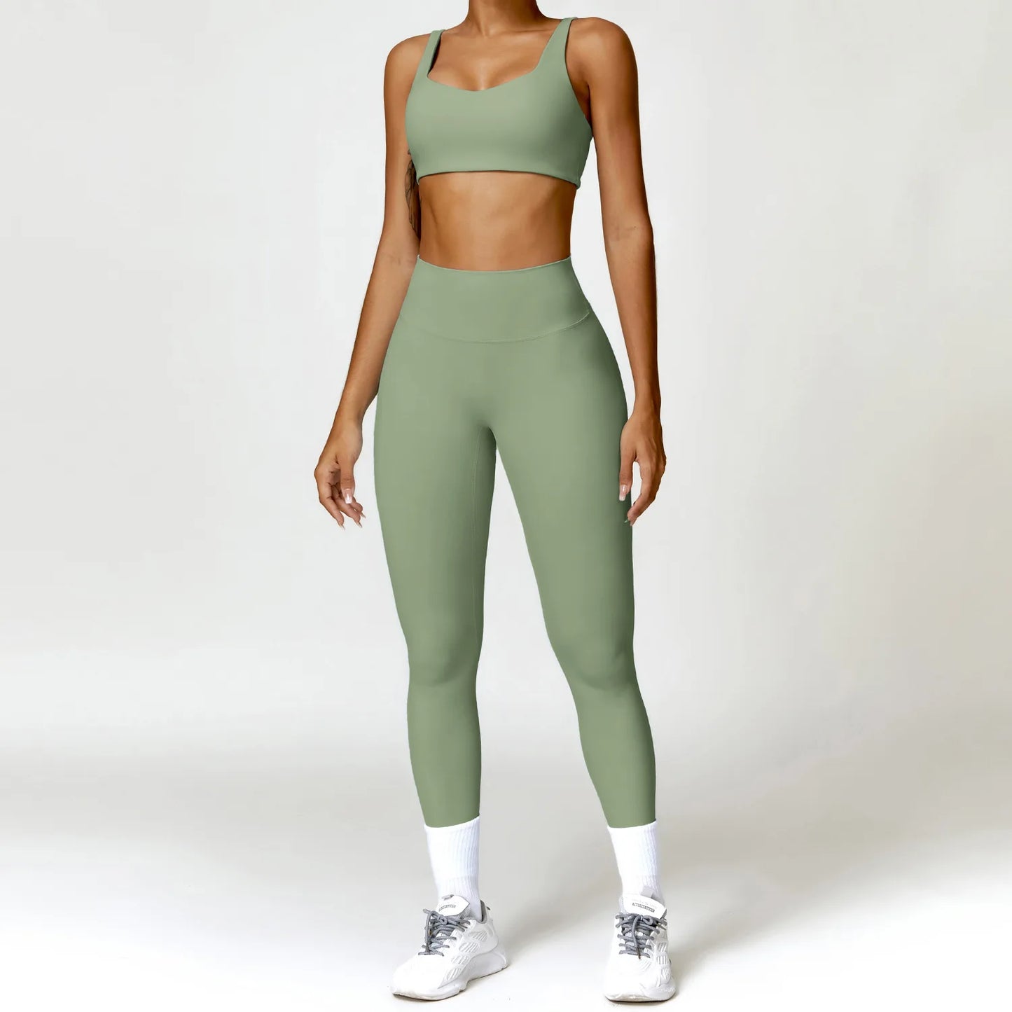 2PCS Women's Yoga Set Sports Bra & Leggings for Gym & Workout