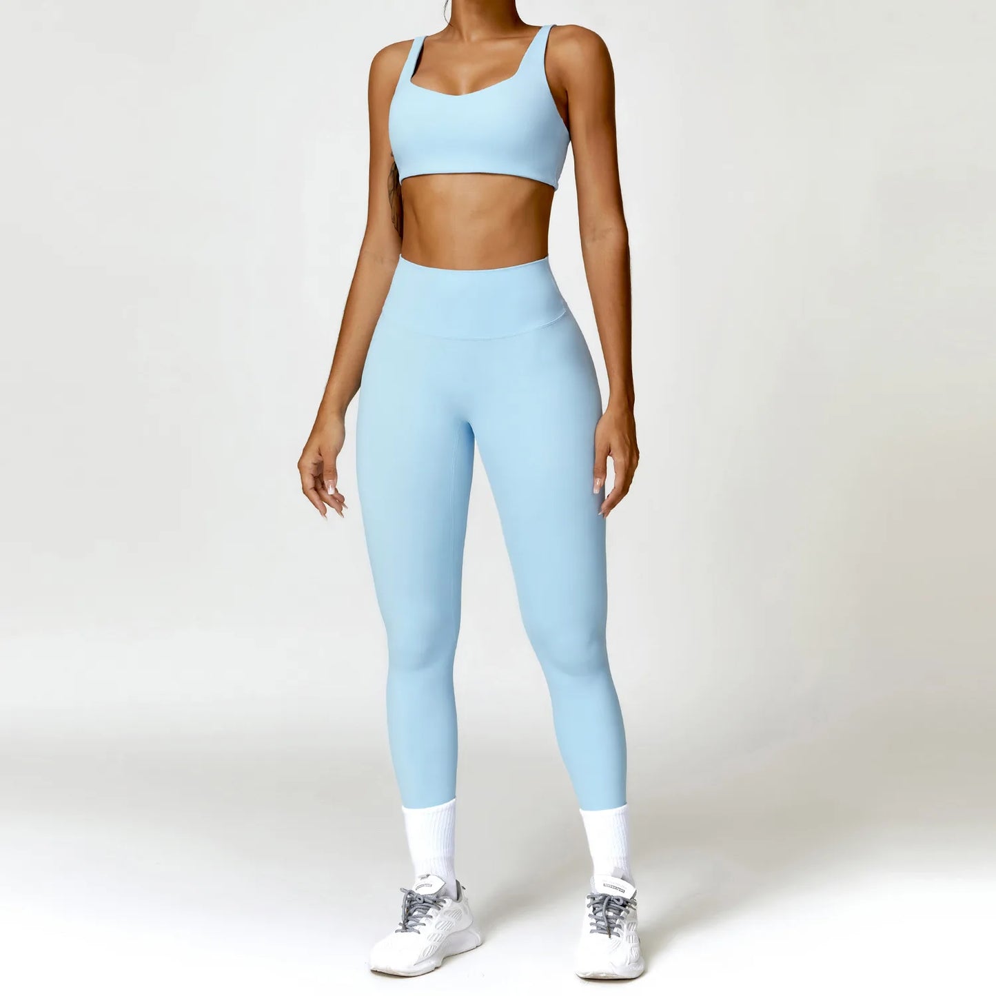 2PCS Women's Yoga Set Sports Bra & Leggings for Gym & Workout