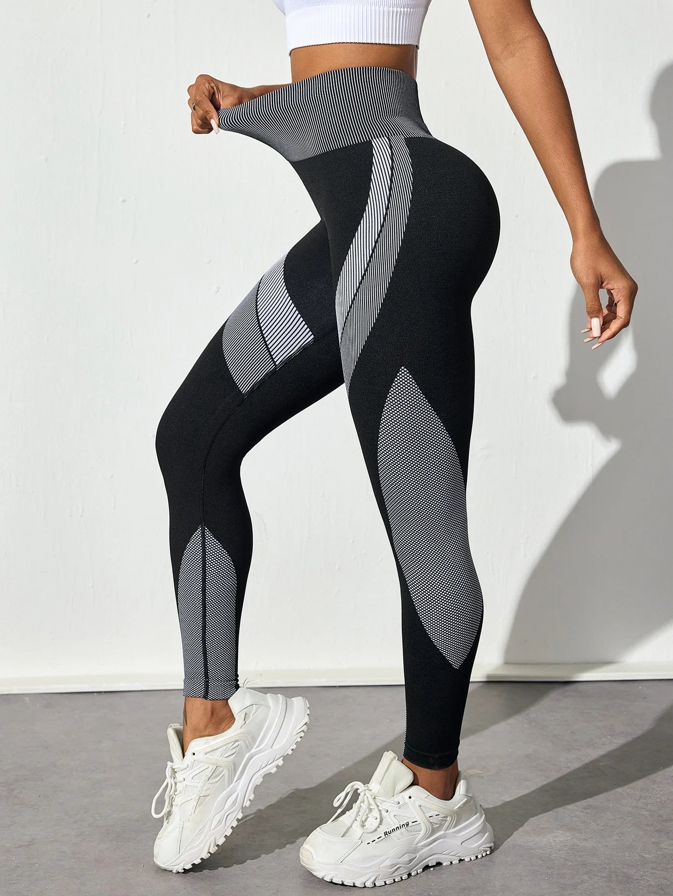 Women's High Waist Seamless Colorblock Yoga Leggings Stretchy, Breathable, Butt Lifting