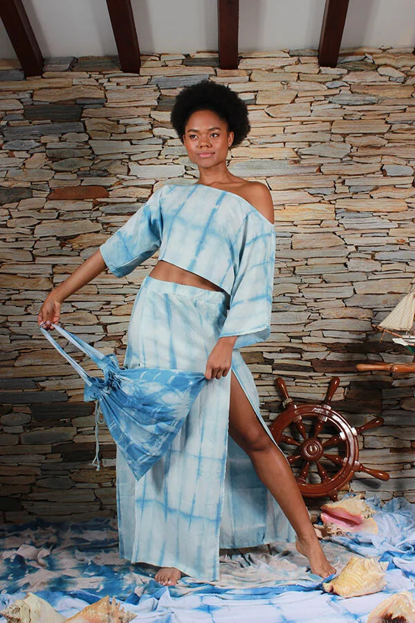 Mastil High-Slit Set (Top + Skirt) – Eco-Luxury Ensemble | Handmade in Colombia