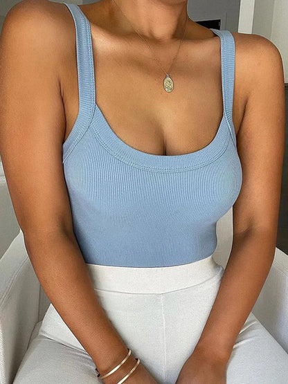Women’s White Strap Bodycon Sleeveless Bodysuit