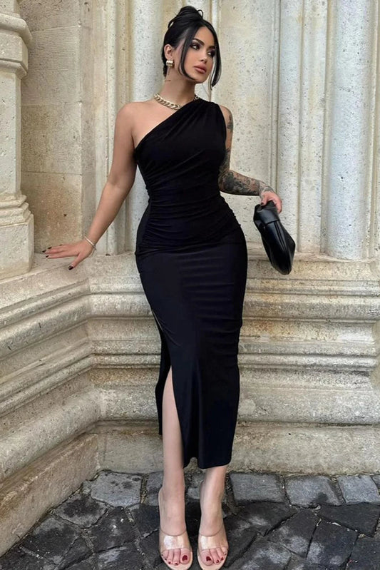Summer Black Sleeveless Split Maxi Dress  Sexy, Slim & Elegant