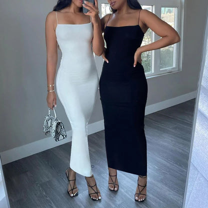 Summer Black Sleeveless Backless Bodycon Dress Casual & Party Wear