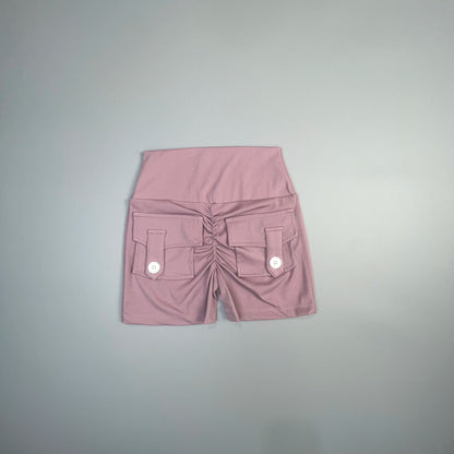 Peach Butt Tight Fit Cargo Yoga Shorts Women's
