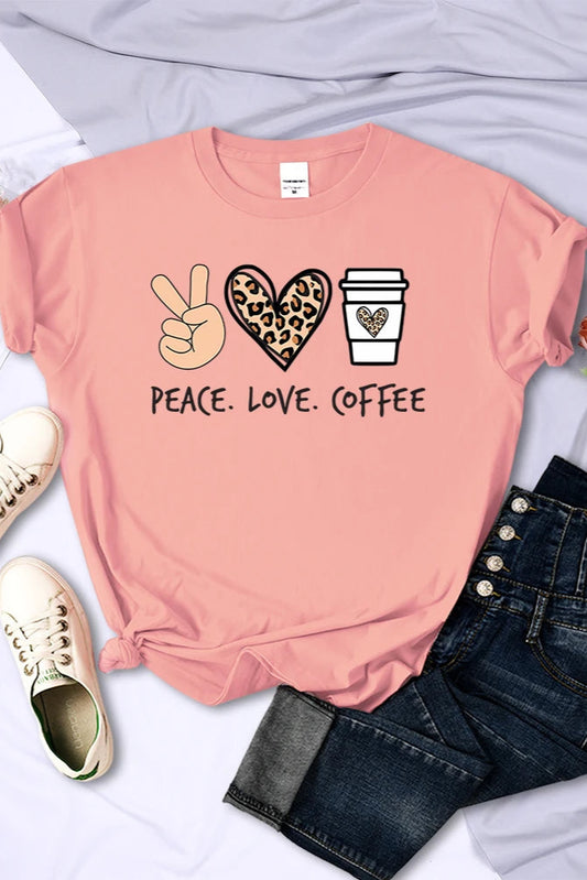 Peace Love Coffee Graphic Tee for Women