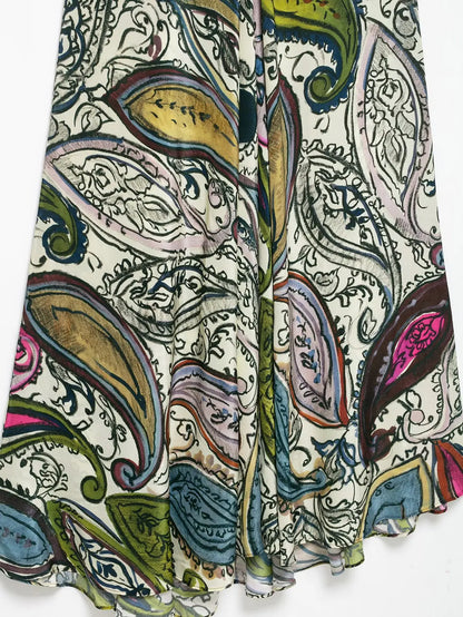 2025 Summer Printed Halter Neck Backless Holiday Dress