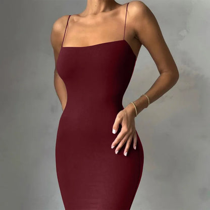 Summer Black Sleeveless Backless Bodycon Dress Casual & Party Wear