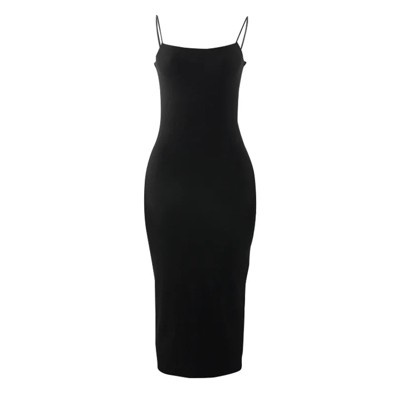 Summer Black Sleeveless Backless Bodycon Dress Casual & Party Wear