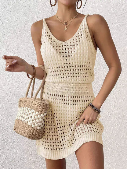 Shintimes Women Sexy Strappy Knitted Bodycon Mini Dress