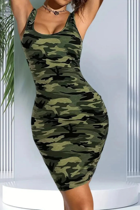 Summer Camouflage Slim Sexy Women's Suspender Dress