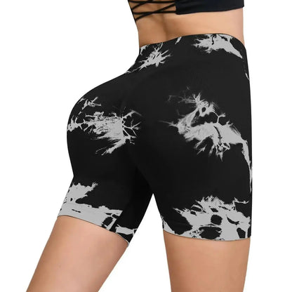 Tie-Dye High Waist Seamless Fitness Shorts for Women
