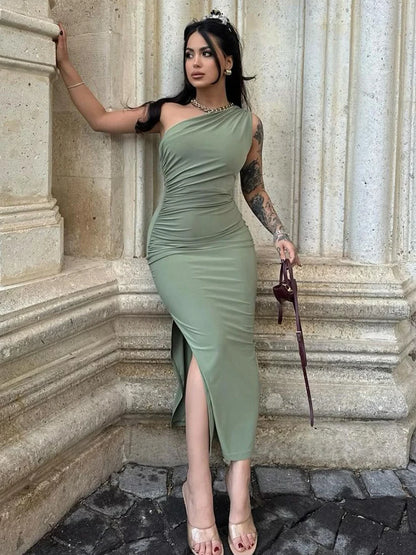 Summer Black Sleeveless Split Maxi Dress  Sexy, Slim & Elegant