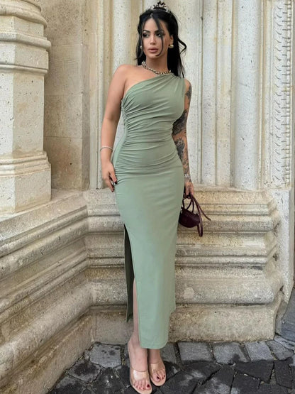 Summer Black Sleeveless Split Maxi Dress  Sexy, Slim & Elegant