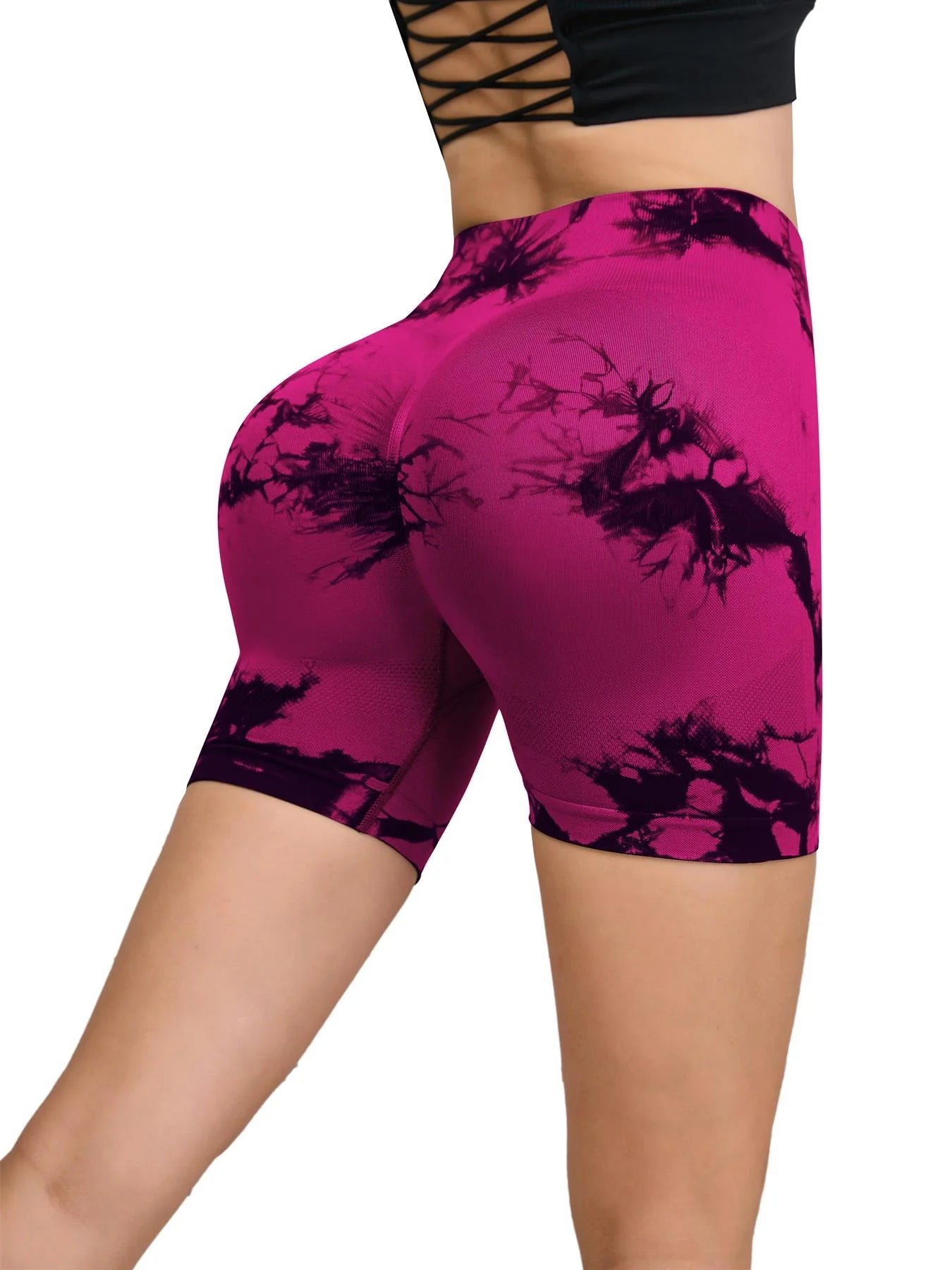 Tie-Dye High Waist Seamless Fitness Shorts for Women