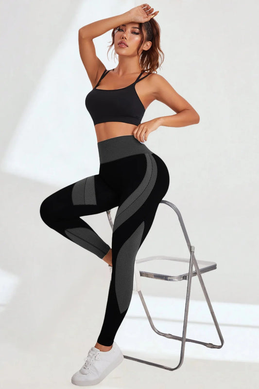 Women's High Waist Seamless Colorblock Yoga Leggings Stretchy, Breathable, Butt Lifting