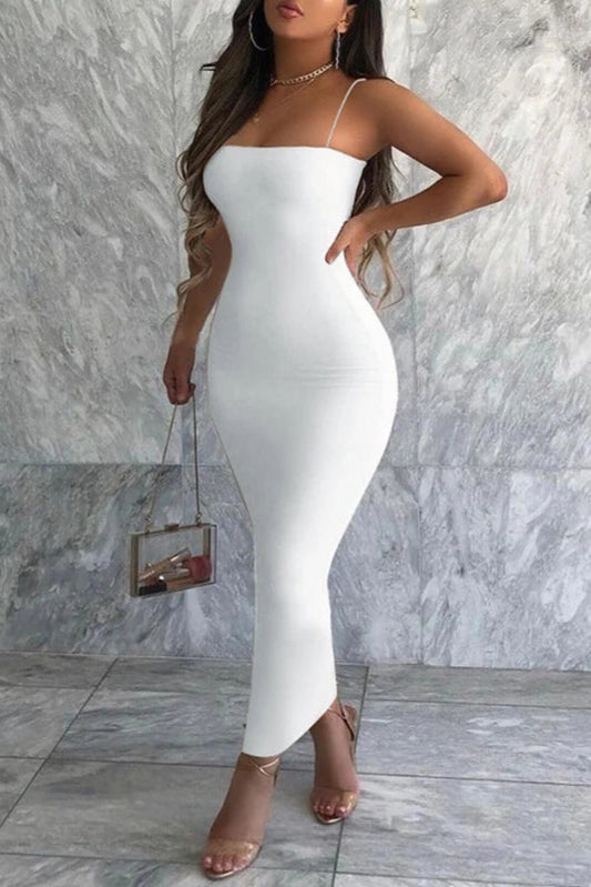 Summer Black Sleeveless Backless Bodycon Dress Casual & Party Wear