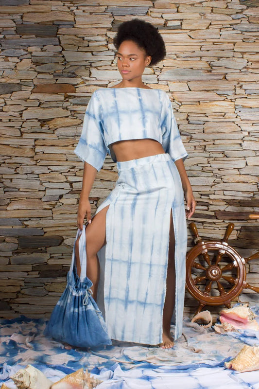 Mastil High-Slit Set (Top + Skirt) – Eco-Luxury Ensemble | Handmade in Colombia